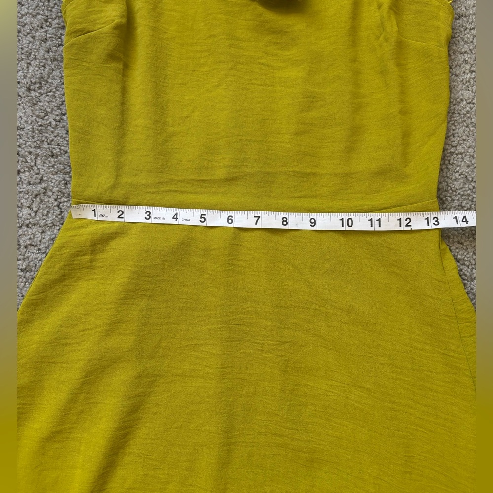 Monteau Los Angeles Tie Strap Mini Dress Size M Chartreuse A Line - Picture 8 of 10